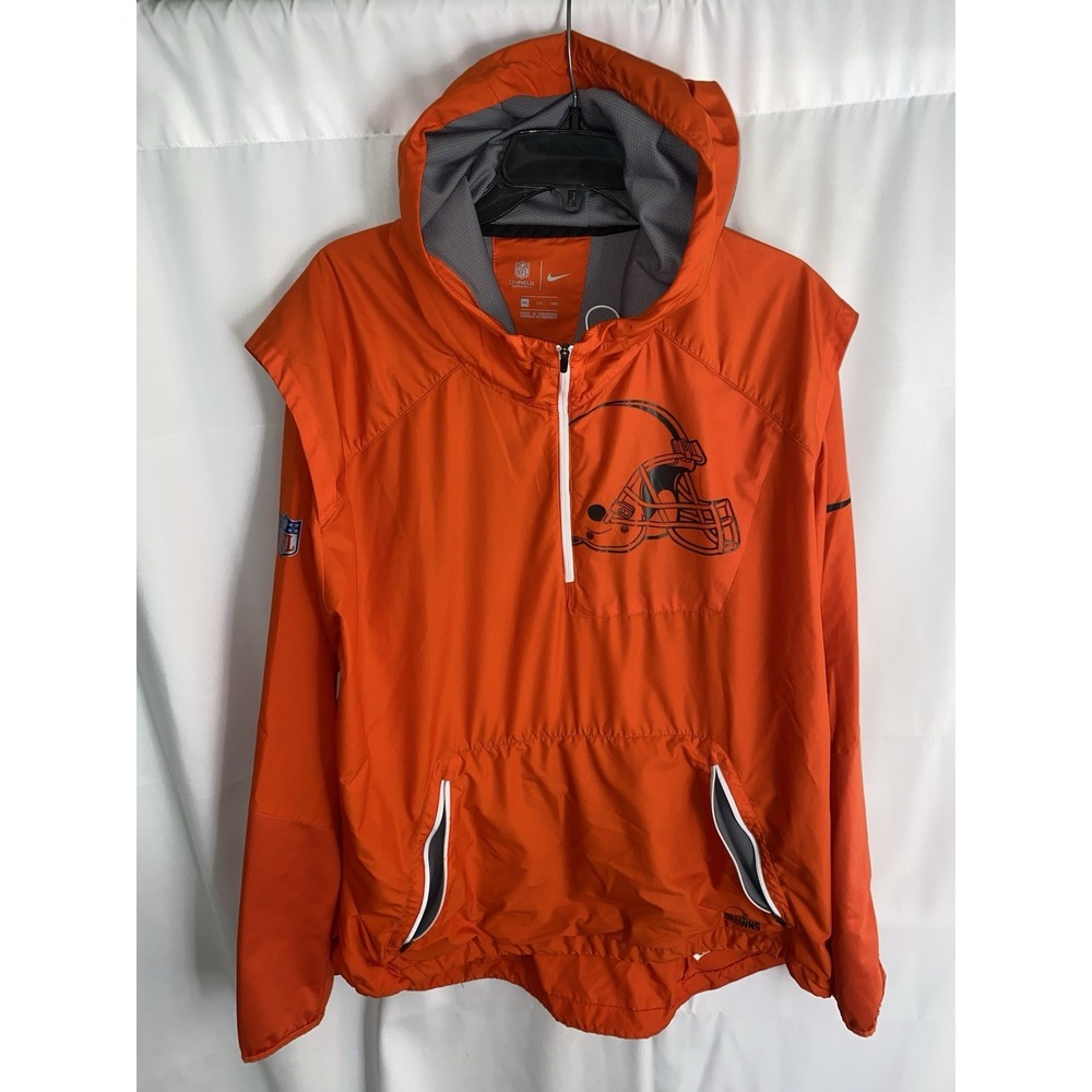 Nike On Field Cleveland Browns NFL Pullover Hooded Windbreaker Jacket 2XL